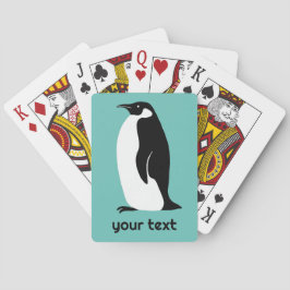 Baraja De Cartas Pingüino Aqua Black White PERSONALIZADO Animal Cut
