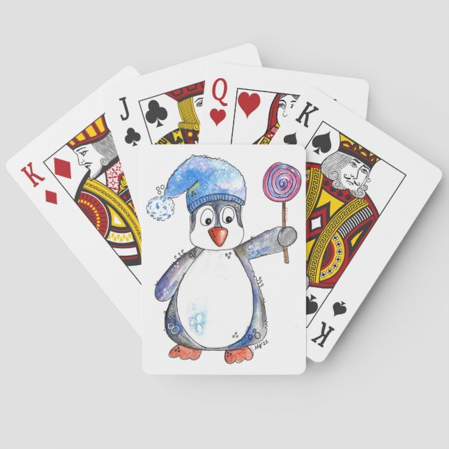Baraja De Cartas Pingüino caprichoso y chiflado (Reverso)