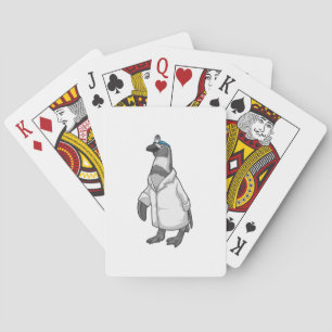 Baraja De Cartas Pingüino como Médica con abrigo de Médica
