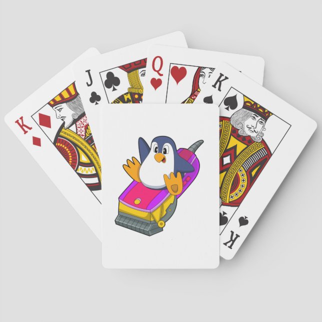Baraja De Cartas Pingüino como peluquero con Razor (Reverso)