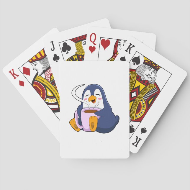 Baraja De Cartas Pingüino con Copa de Café (Reverso)