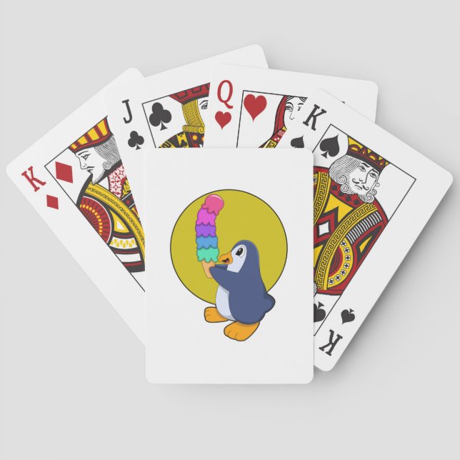 Baraja De Cartas Pingüino con helado (Reverso)