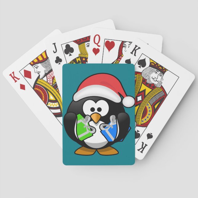 Baraja De Cartas Pingüino con regalos (Reverso)