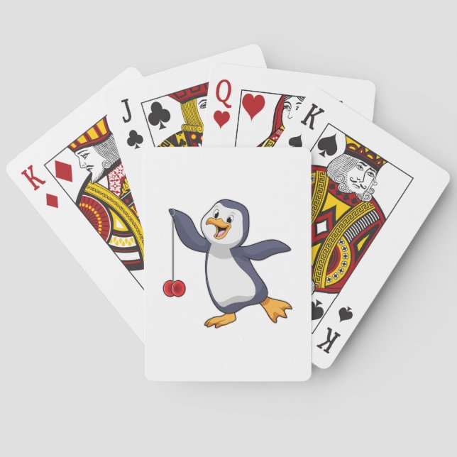 Baraja De Cartas Pingüino con Yo-Yo (Reverso)