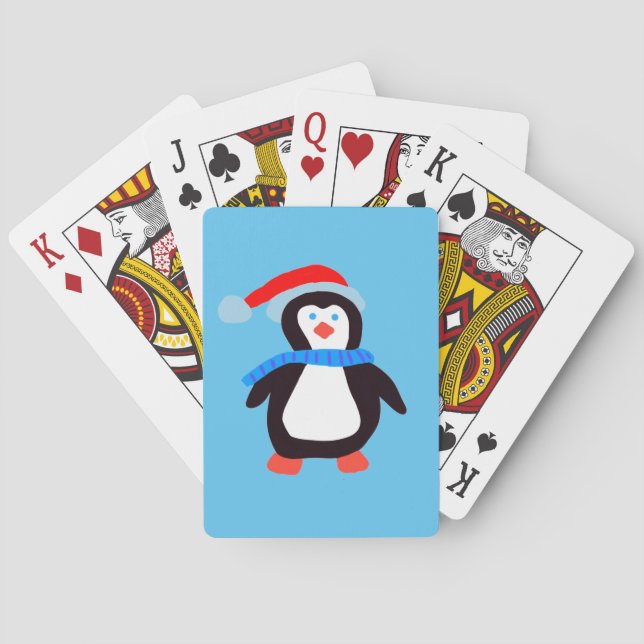 Baraja De Cartas Pingüino de invierno clásico (Reverso)