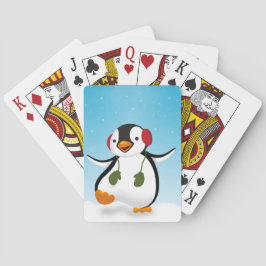 Baraja De Cartas Pingüino divertido lindo del invierno