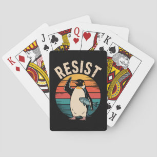 Baraja De Cartas Pingüino Divertido Resiste Protesta Contra Arancel