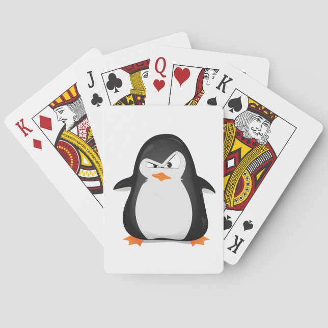 Baraja De Cartas Pingüino enojado (Reverso)