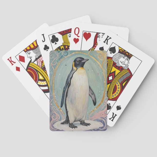 Baraja De Cartas Pingüino Magico Pastel (Reverso)