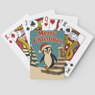 Baraja De Cartas Pingüino Paso de Nieve Animal Navidad
