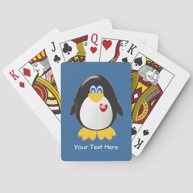 Baraja De Cartas Pingüino personalizado (Reverso)