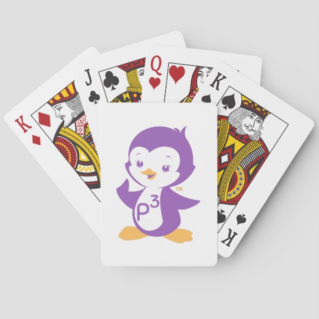 Baraja De Cartas Pingüino púrpura (Reverso)