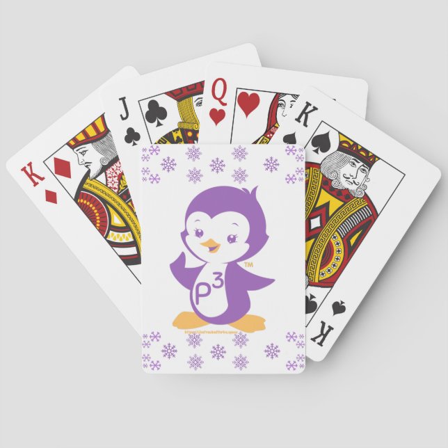 Baraja De Cartas Pingüino púrpura (Reverso)