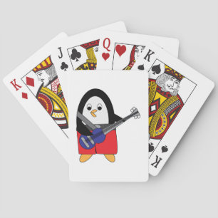 Baraja De Cartas Pingüino Tocando Guitarra De Bass
