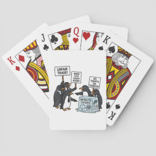 Baraja De Cartas Pingüinos contra aranceles anti Trump