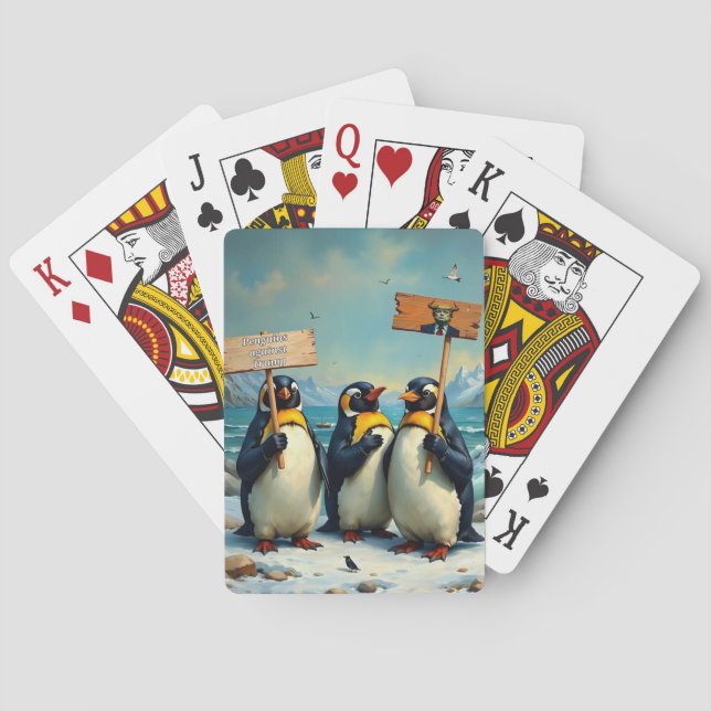 Baraja De Cartas Pingüinos contra Trump (Reverso)