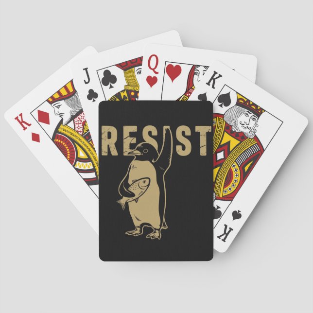 Baraja De Cartas Pingüinos Resistentes Pingüinos Protestan Contra A (Reverso)