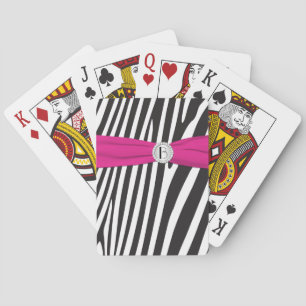 Baraja De Cartas Pink Black White Zebra Striped Playing Cards