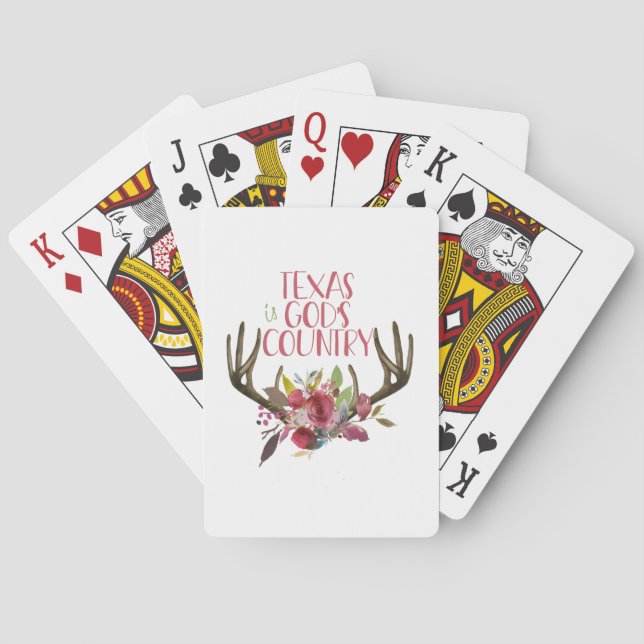 Baraja De Cartas Pink Boho Texas Antlers (Reverso)