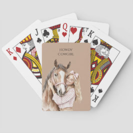 Baraja De Cartas Pink Bow Western Farm Cowgirl Horse