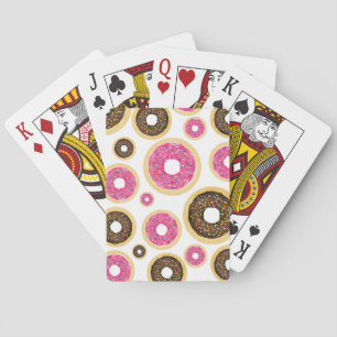Baraja De Cartas Pink & Brown Sprinkle Donuts Modern Birthday Party