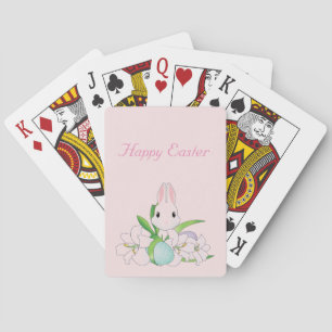 Baraja De Cartas Pink Cute Happy Easter Bunny