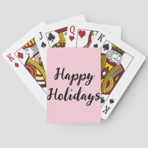 Baraja De Cartas Pink pastel felices vacaciones Navidades estilo si