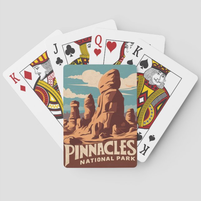 Baraja De Cartas Pinnacles Parque nacional Retro Viaje Arte (Reverso)