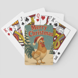 Baraja De Cartas Pino de gallo de patio animal navidad