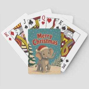 Baraja De Cartas Pino del Elefante Animal Navidad