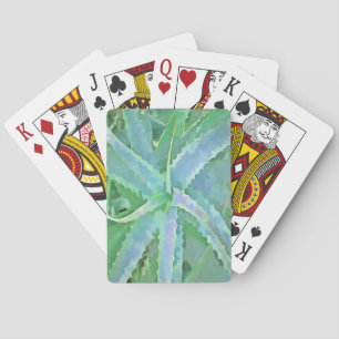 Baraja De Cartas Pintado abstracto de áloe verde gris