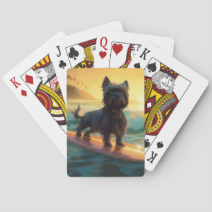 Baraja De Cartas Pintado de surf Affenpinscher Beach