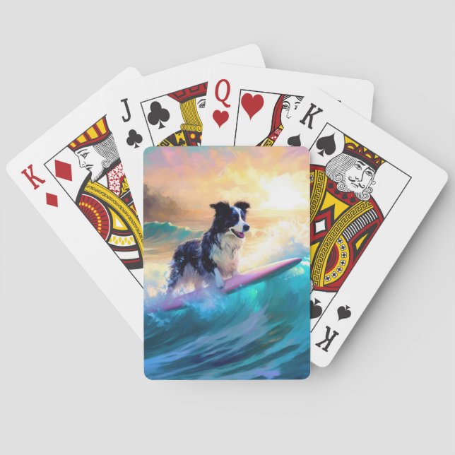 Baraja De Cartas Pintado de surf en la playa de Collie (Reverso)