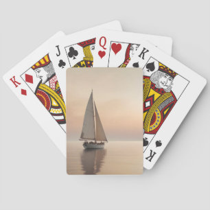 Baraja De Cartas Pintoresco paisaje Vela Fondo del Sol