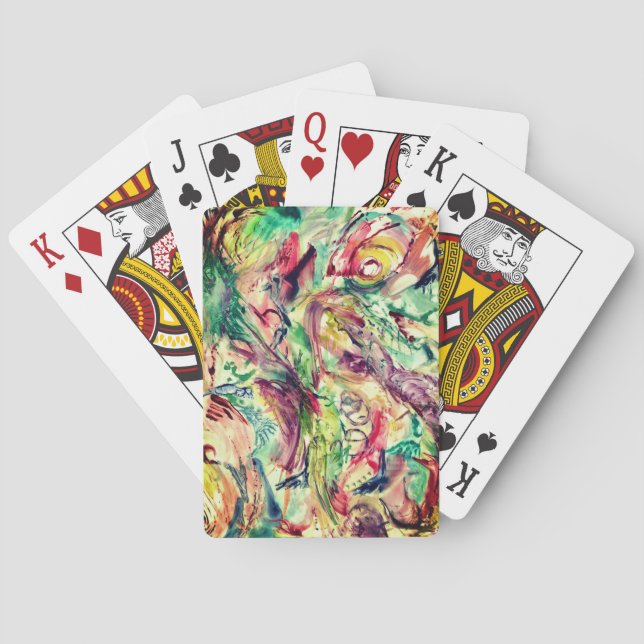 Baraja De Cartas Pintura abstracta de C Mehrl Bennett para la baraj (Reverso)