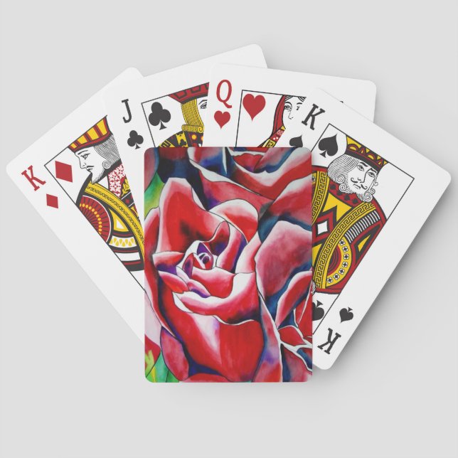 Baraja De Cartas Pintura acuarela de rosa Roses (Reverso)