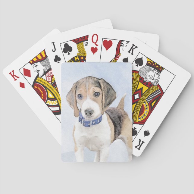 Baraja De Cartas Pintura Beagle - Arte Perro Original Cuto (Reverso)