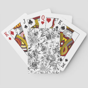 Baraja De Cartas Pintura botánica floral de acuarela Chinoiserie