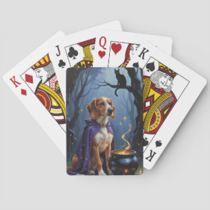 Baraja De Cartas Pintura caprichosa de Halloween de perro afgano