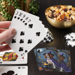 Baraja De Cartas Pintura caprichosa de Halloween de perro Brittany