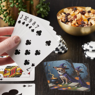 Baraja De Cartas Pintura caprichosa de Halloween de perro Chihuahua