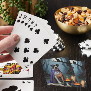 Baraja De Cartas Pintura caprichosa de Halloween del perro Cane Cor