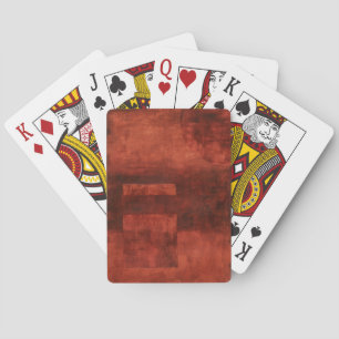 Baraja De Cartas Pintura carmesí profunda con formas geométricas