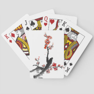 Baraja De Cartas Pintura china de flores, flor de ciruela
