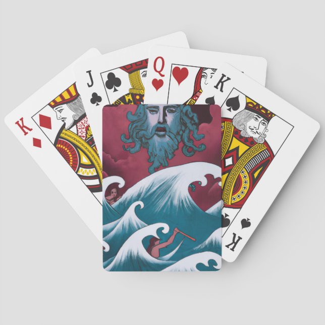 Baraja De Cartas Pintura de aceite de Crimson Neptune (Reverso)