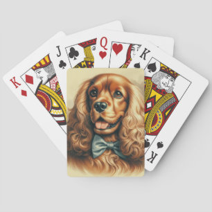Baraja De Cartas Pintura de aceite de España de Cocker Vintage