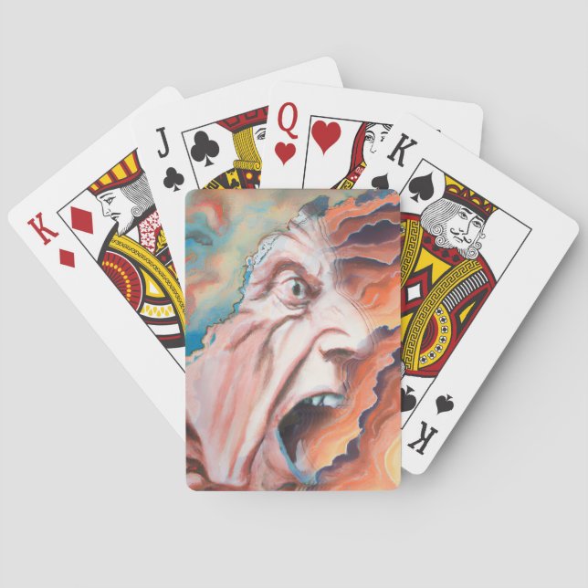 Baraja De Cartas Pintura de aceite de ondas de pánico (Reverso)