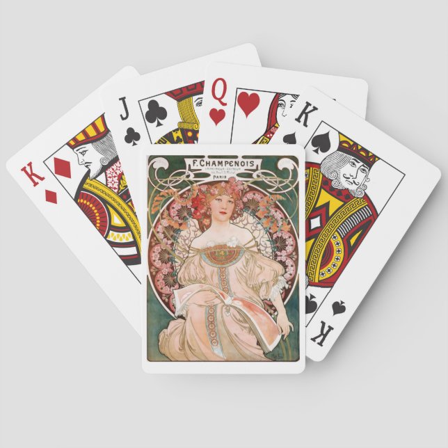 Baraja De Cartas Pintura de Alphonse Mucha (Reverso)