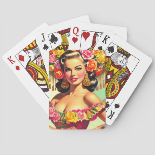Baraja De Cartas Pintura de belleza vintage pin-up