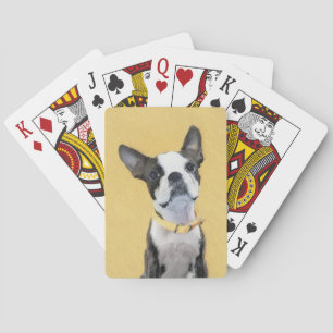 Baraja De Cartas Pintura de Boston Terrier - Arte de Perro Original